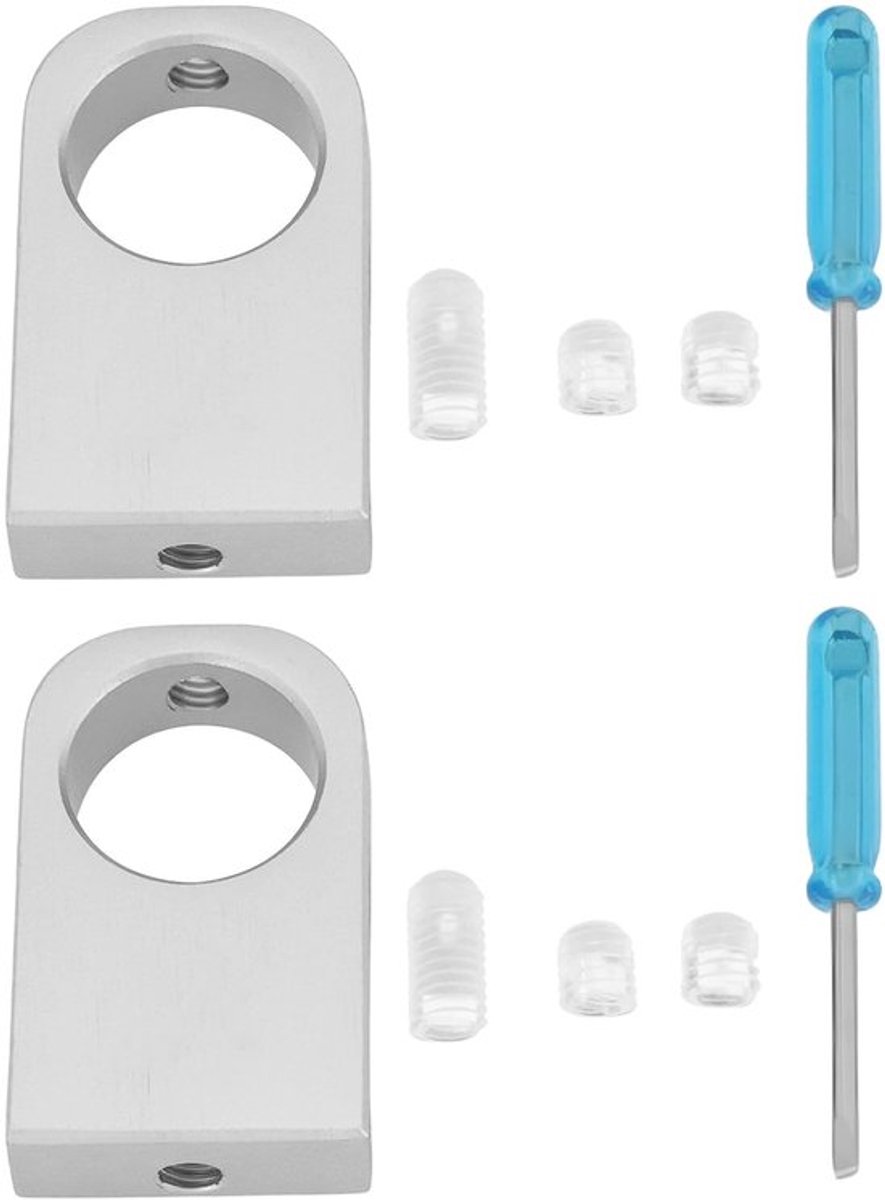 Dailygoods- Pijp Houder Aluminium - 2 Stuks - Klem Afstand 16mm - Opening 21,5mm