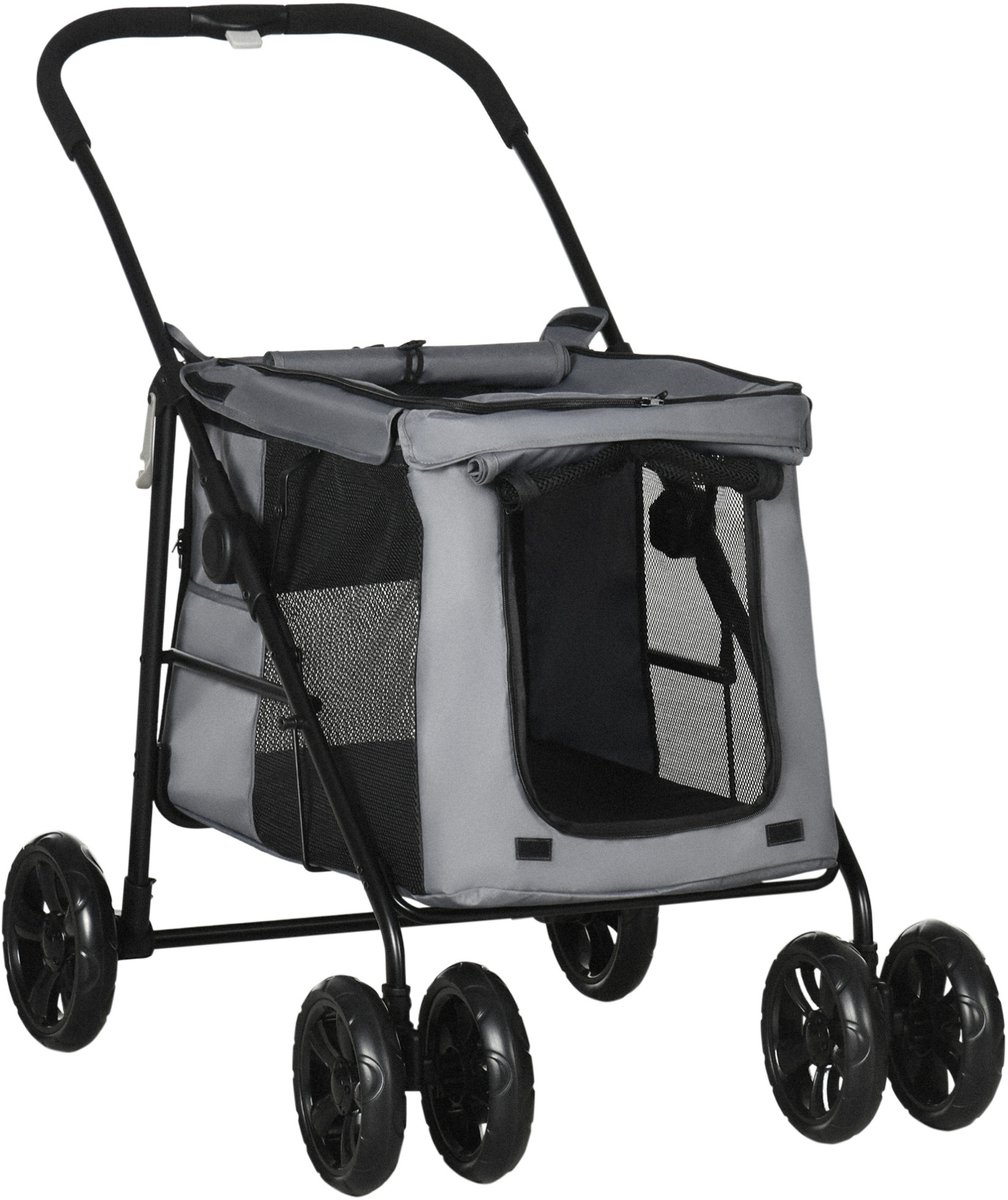 MODFU - Buggie Voor Dieren - Opvouwbaar - 20 Kg - Grijs Zwart