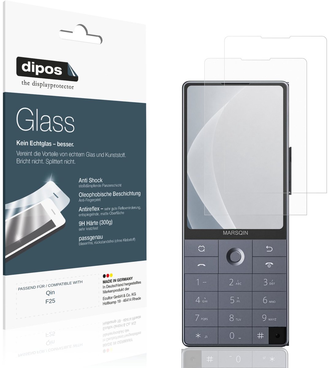 dipos – 2x Matte Pantserfolie geschikt voor Qin F25 | 9H Screenprotector