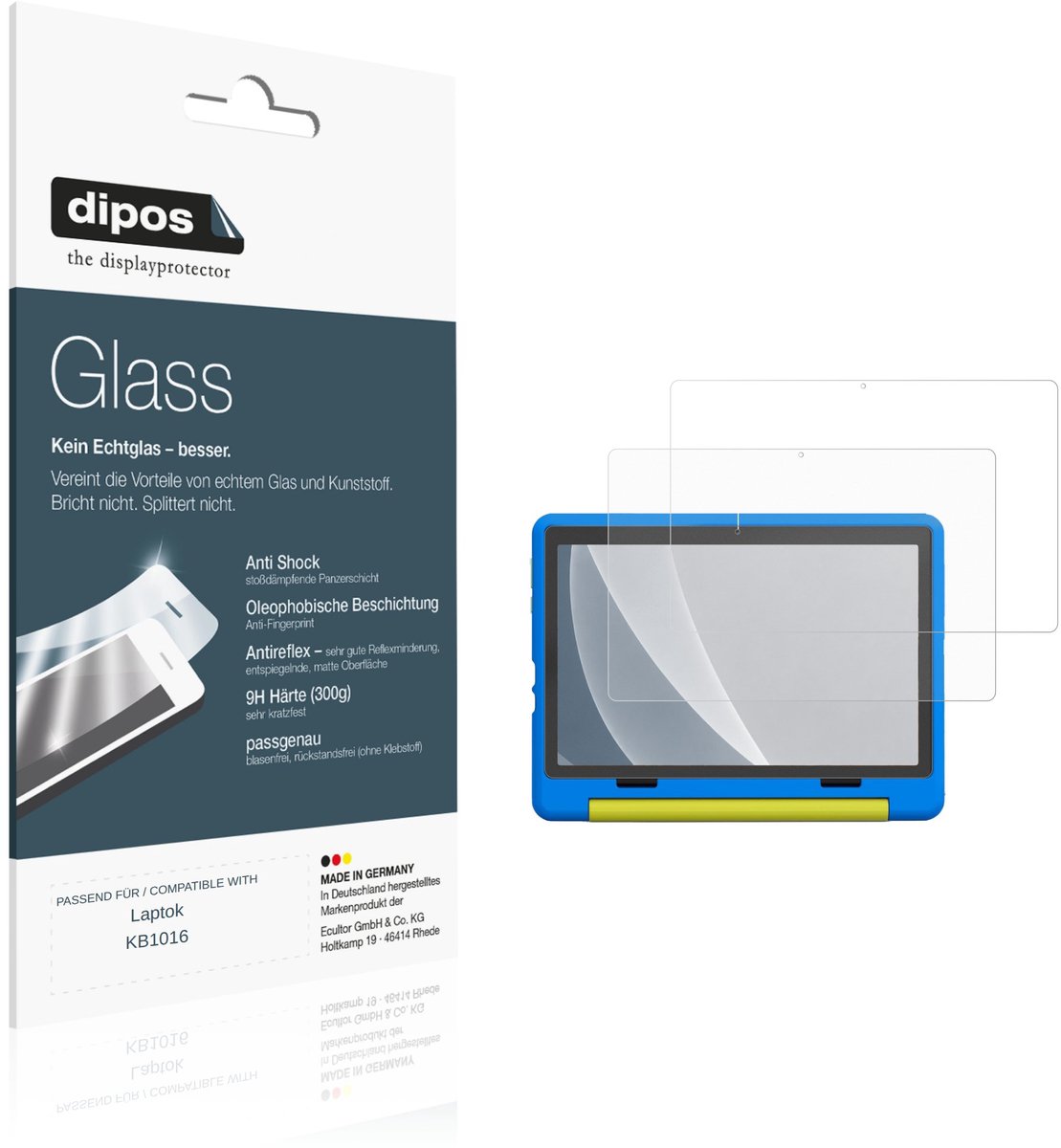 dipos – 2x Matte Pantserfolie geschikt voor Laptok KB1016 | 9H Screenprotector