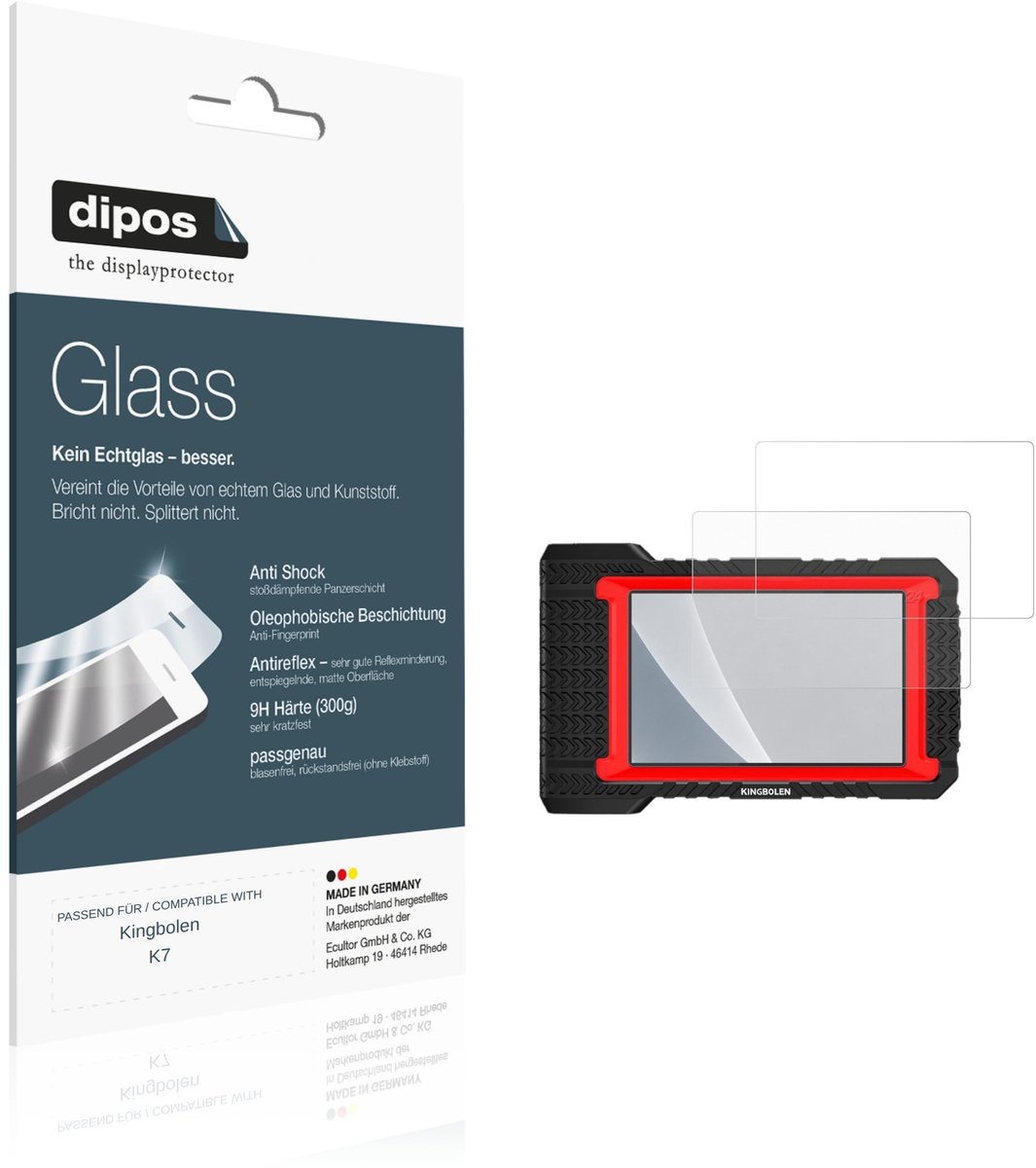 dipos – 2x Matte Pantserfolie geschikt voor Kingbolen K7 | 9H Screenprotector