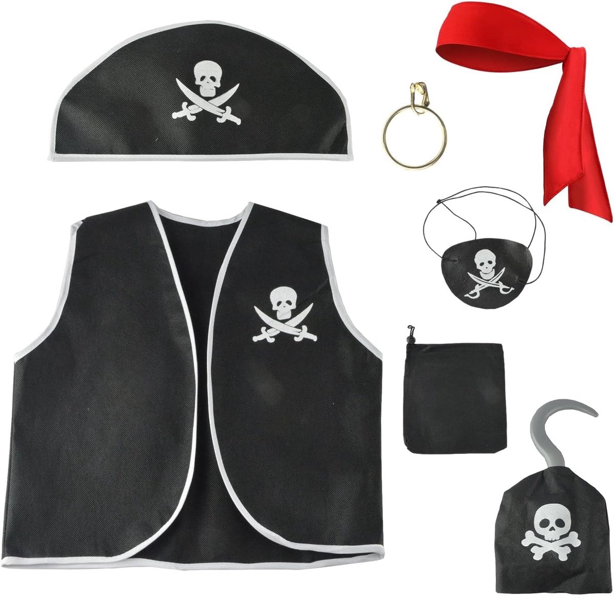 Piratenkostuums voor kinderen met accessoires, perfect voor Halloween en verkleedfeestjes