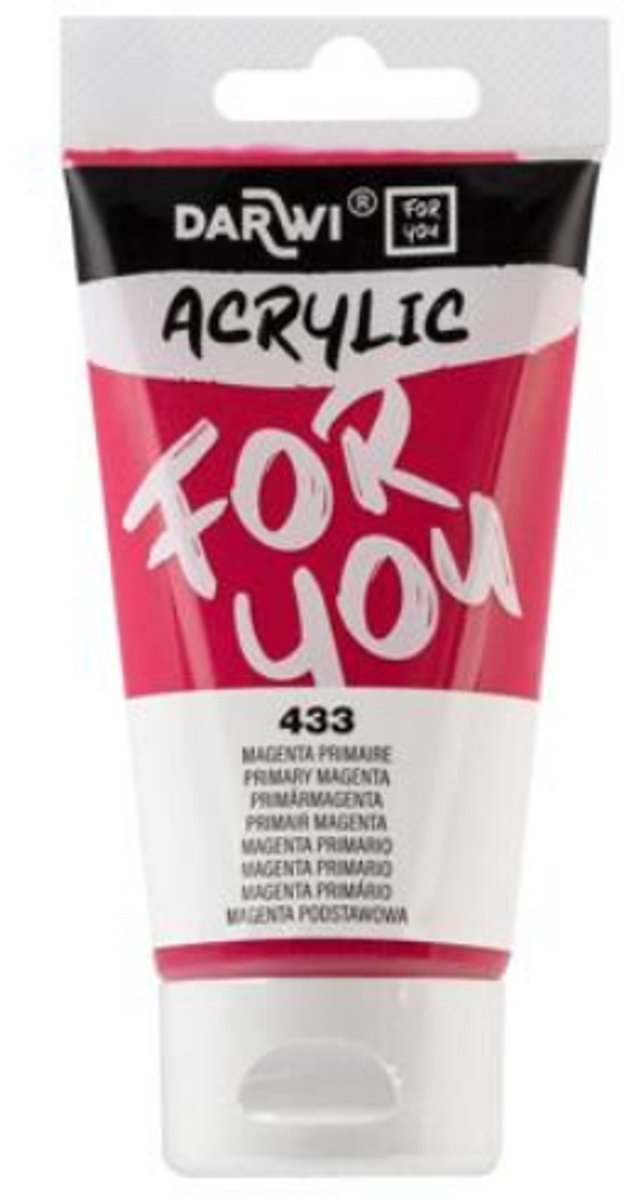 Darwi For You acrylverf 75 ml in tube primair magenta