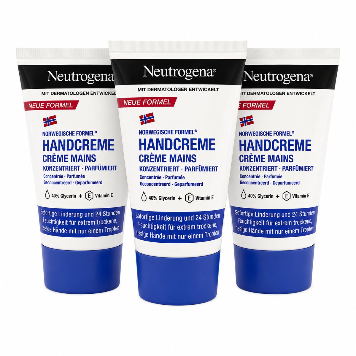 Neutrogena Handcrème 3 Stuks – Noorse Formule Geconcentreerd Geparfumeerd – 3 × 50 ml
