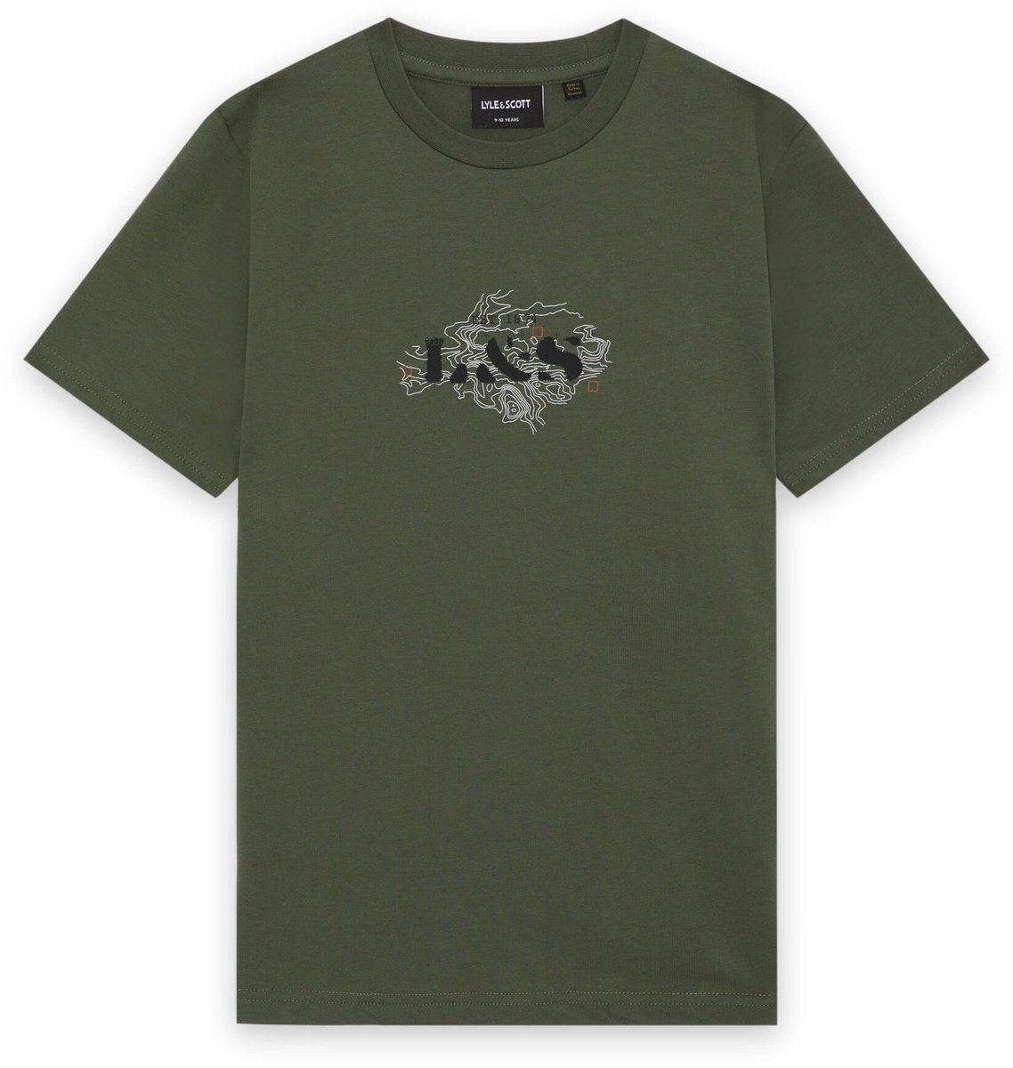 Lyle & Scott - Jongens t-shirt - Maat 7/8 - Jongens - Khaki -