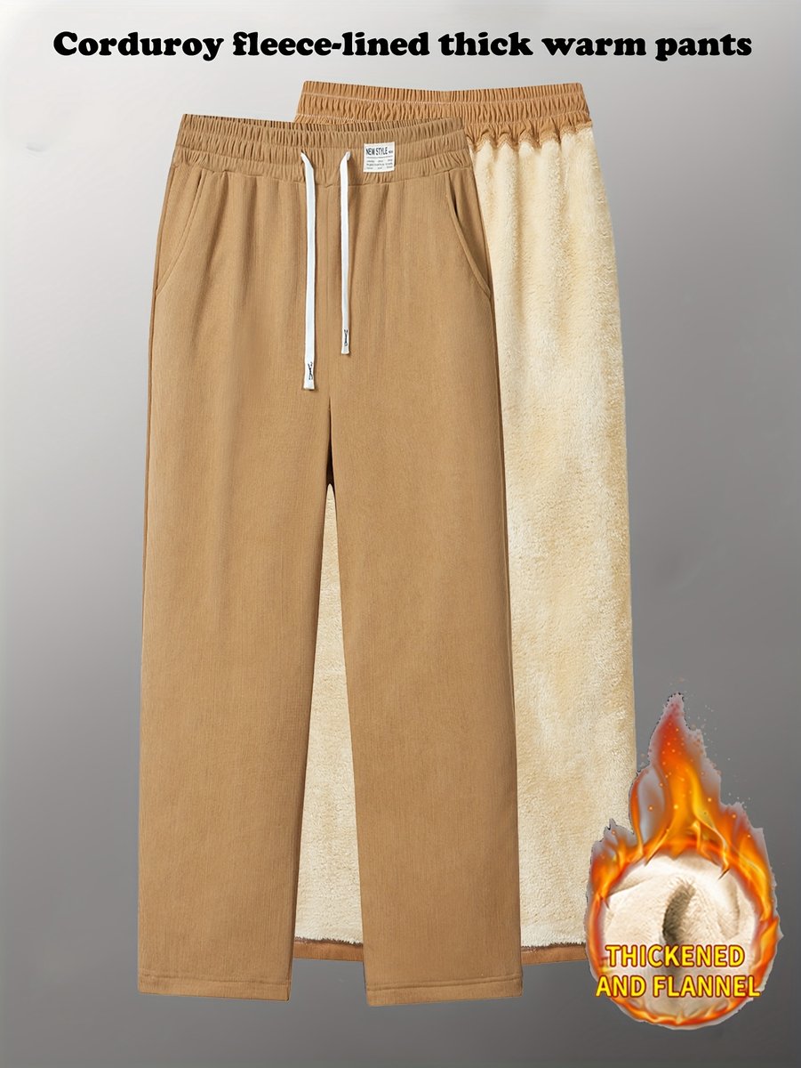 Currero Warme Broek Dames Thermo Fleece Winterbroek Joggingbroek Sweatpants Beige