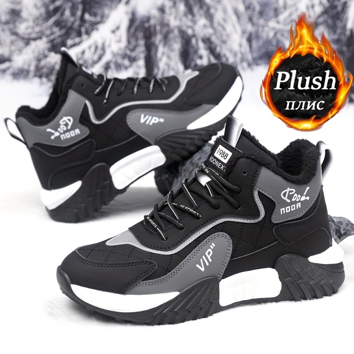 Currero Snowboots Heren Sneeuwlaarzen Heren Winterlaarzen Gevoerde Winterschoenen Waterdicht Antislip Zool Warm Gevoerd Wandellaarzen Winter & Oranje