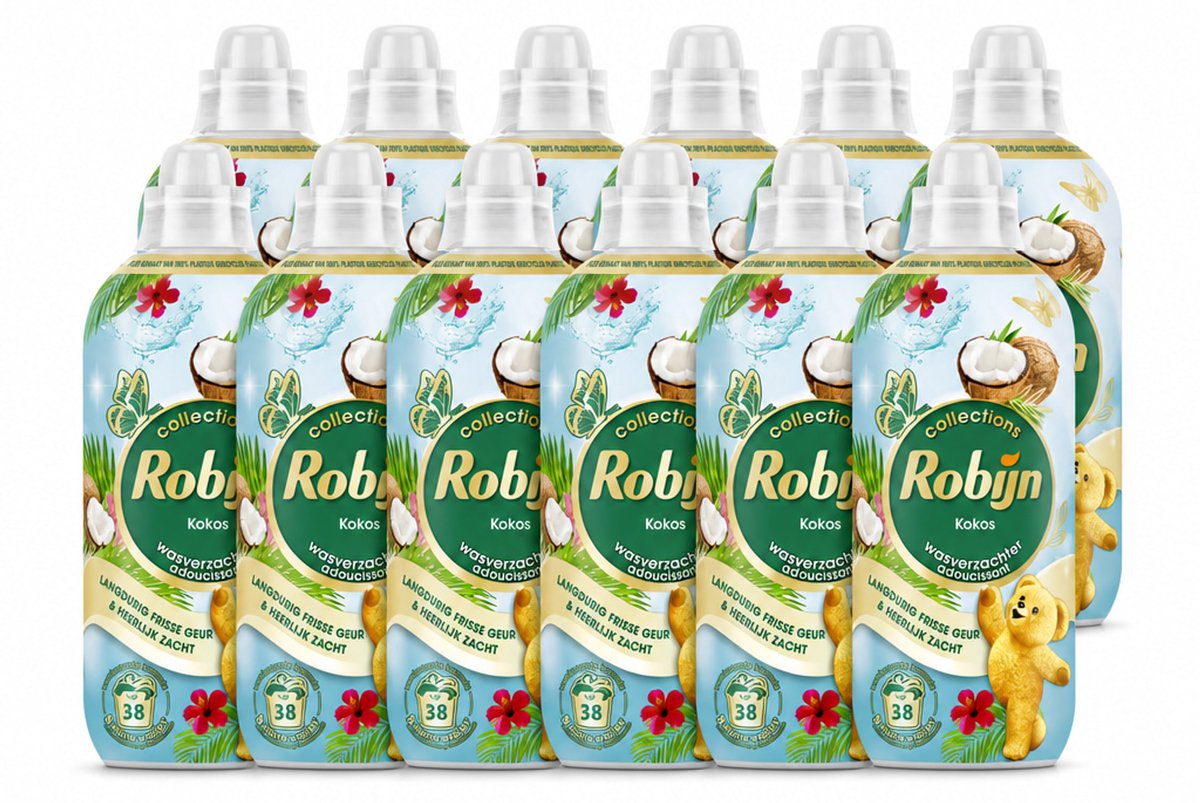 12 x Robijn – Wasverzachter – Kokos Sensation – 765 ml - Voordeelverpakking - 12 stuks