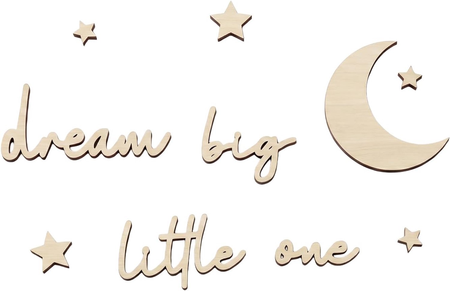 15-delige houten letters set - Grote wanddecoratie - Dream Big Little One - Perfect voor de baby- en kinderkamer - Vemera