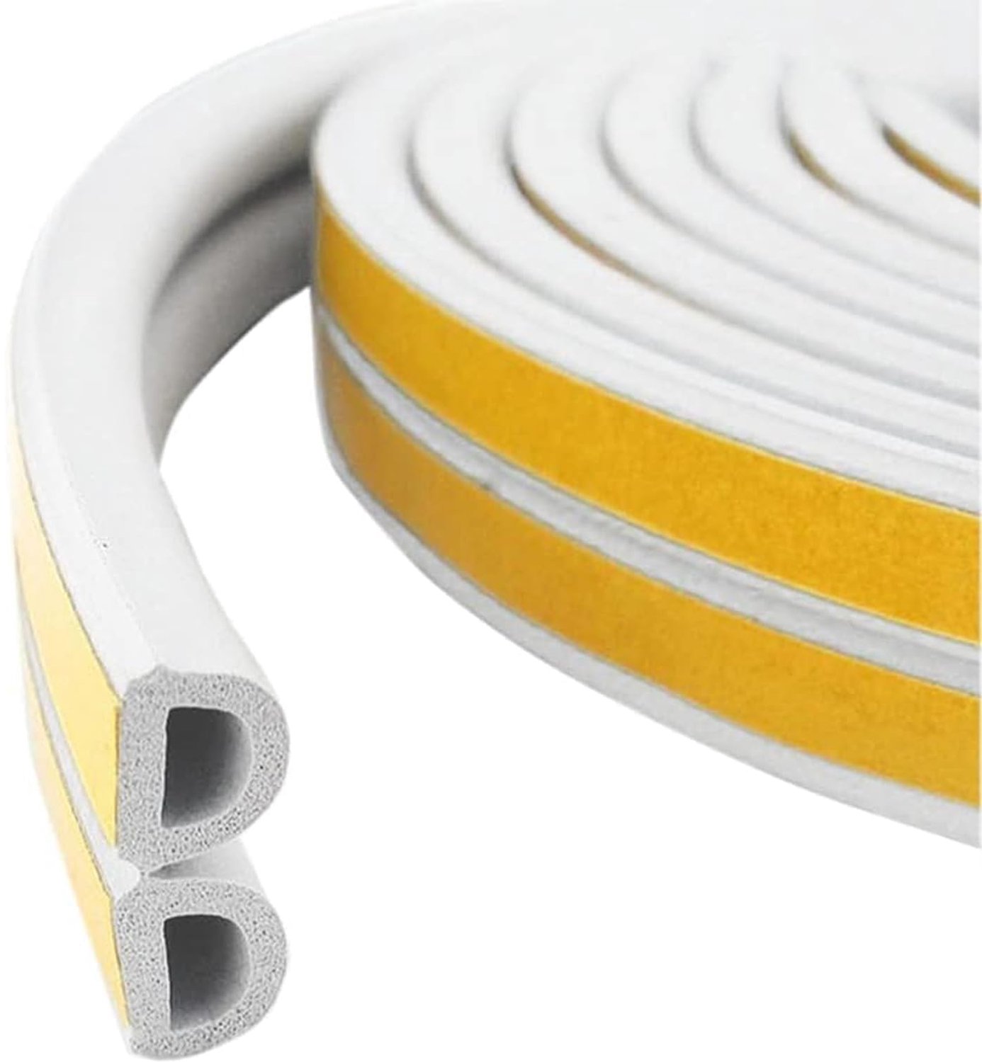 Tochtstrip – Zelfklevende Rubberen Schuim Afdichtingsstrip voor Deuren en Ramen – Tochtwer EPDM – 9 mm x 6 mm – Totaal 10 Meter – Wit