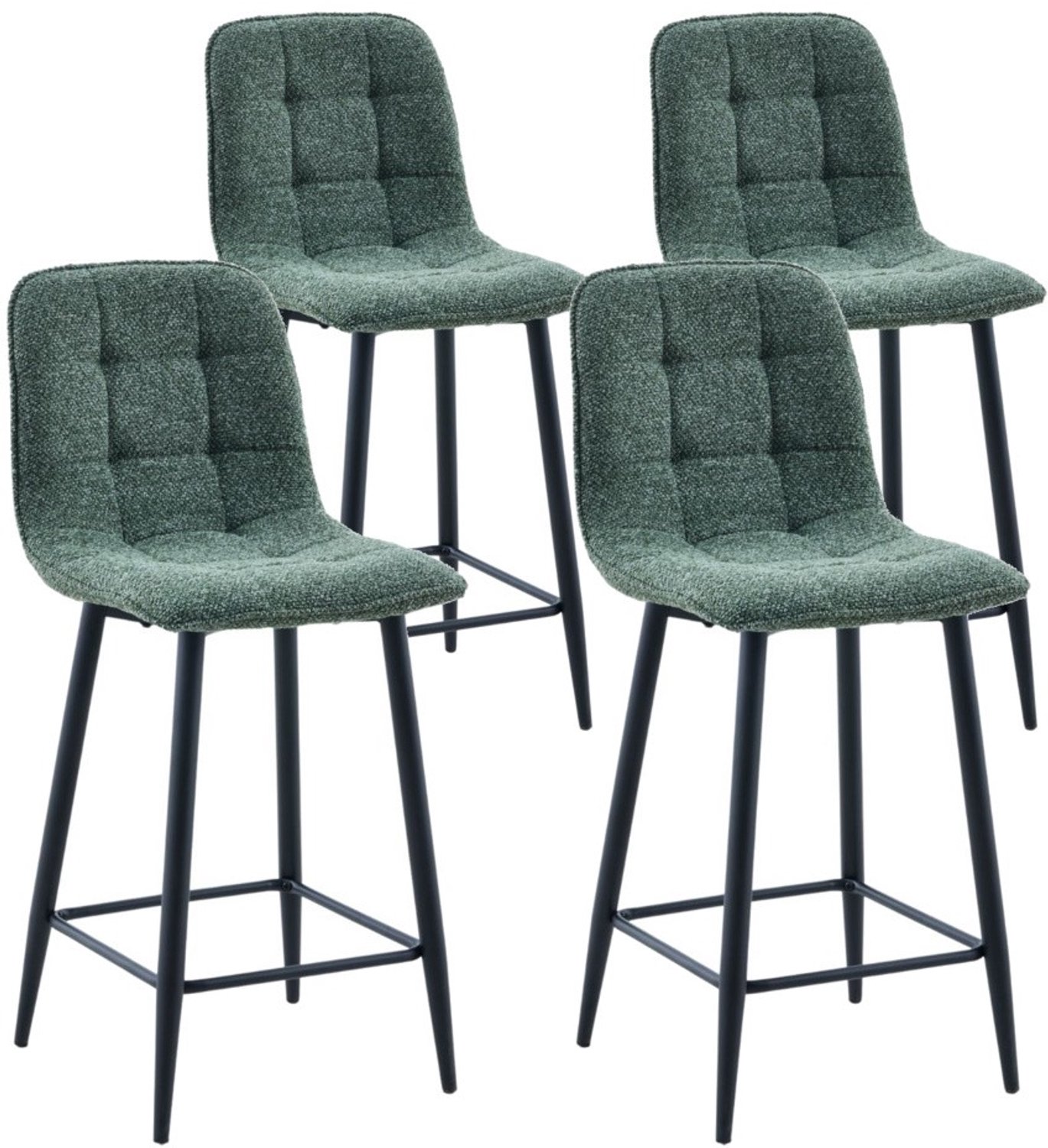 DS4U - - Hugo barkruk 65 cm - Set van 4 - Groen - Stof