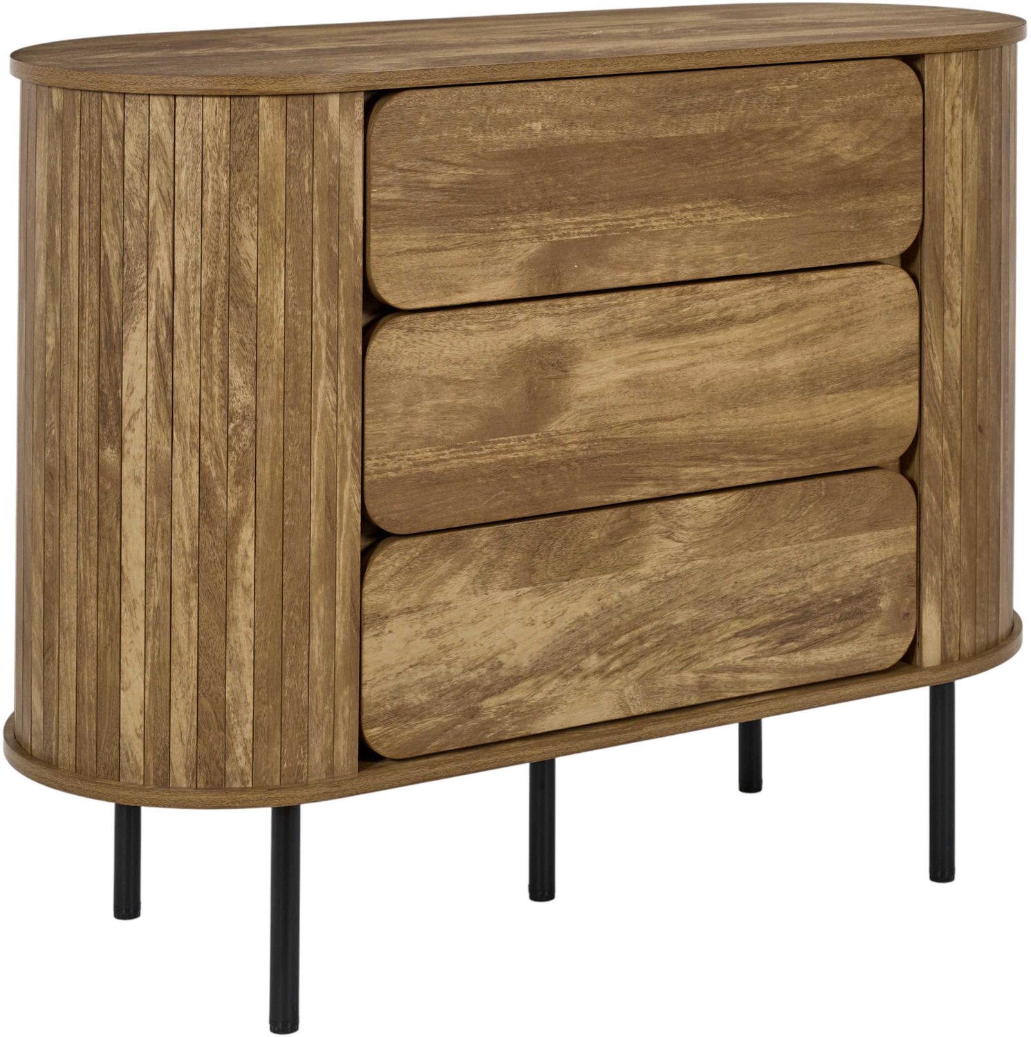 MISOU Commode - Wandkast - Opbergkast - 3 Lades - Hout - Metaal - Bruin - HERITAGE