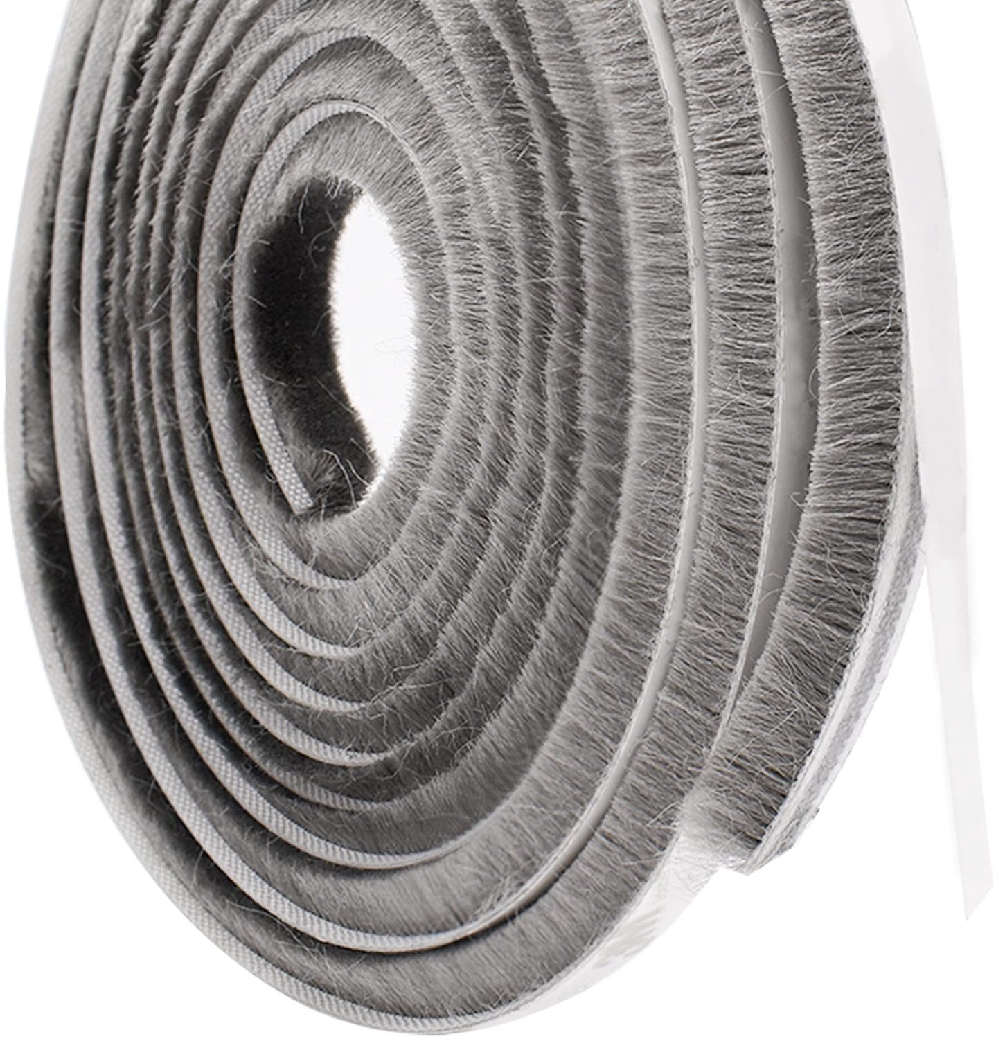 Tochtstrip borstel - 5 m - Grijs