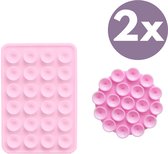 xoxo Wildhearts telefoonsticker Bundel - 2x Stick On Me sticker - Selfiesticker TikTok - Zuignap telefoonhoes telefoon sticker - Sticky sticker - Octobuddy Popsocket - Telefoonhouder - Vierkant en rond - Roze