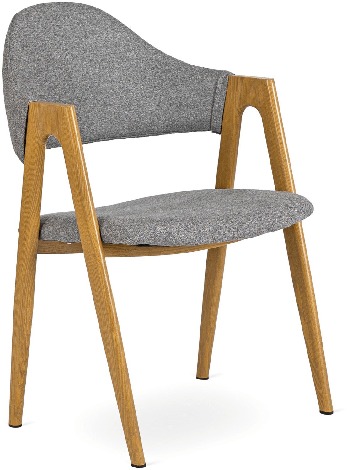 Mebel Elite RUIZ - Eetkamerstoel - Grijs - Scandinavisch - Gouden eikenlook poten Grijs;Goudkleurig