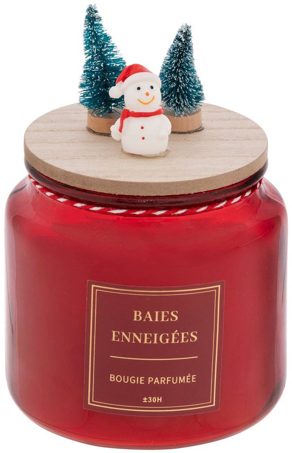 Feeric lights & Christmas Geurkaars met versierde deksel, 330 g Rouge