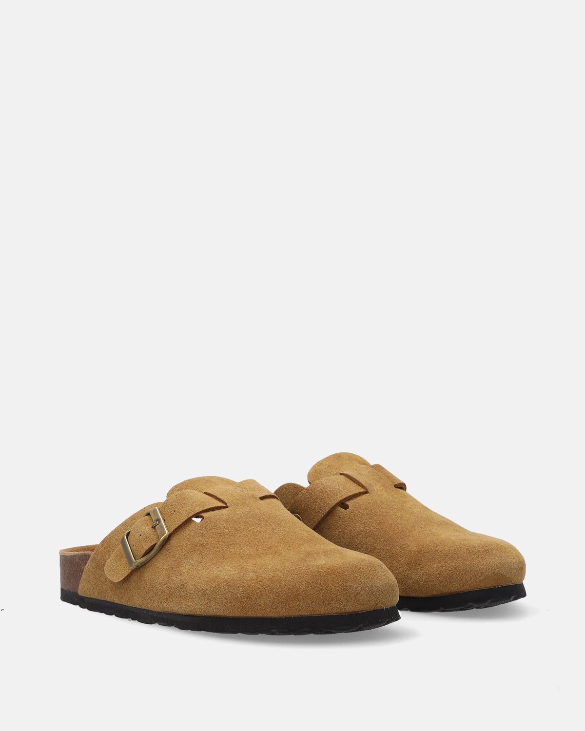 Beige Suède Slippers - Verstelbare Gesp - Maat 36