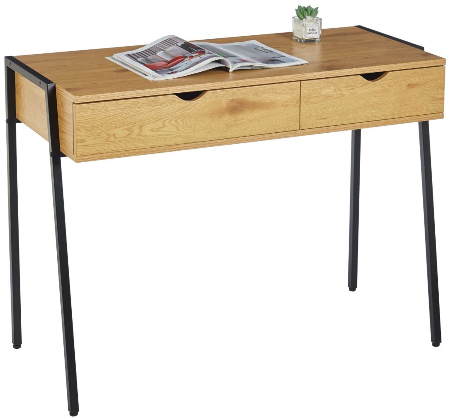 Furnitex B17-FX - Bureau - Natuurlijk eiken - Twee lades Natuurlijk eiken;Zwart