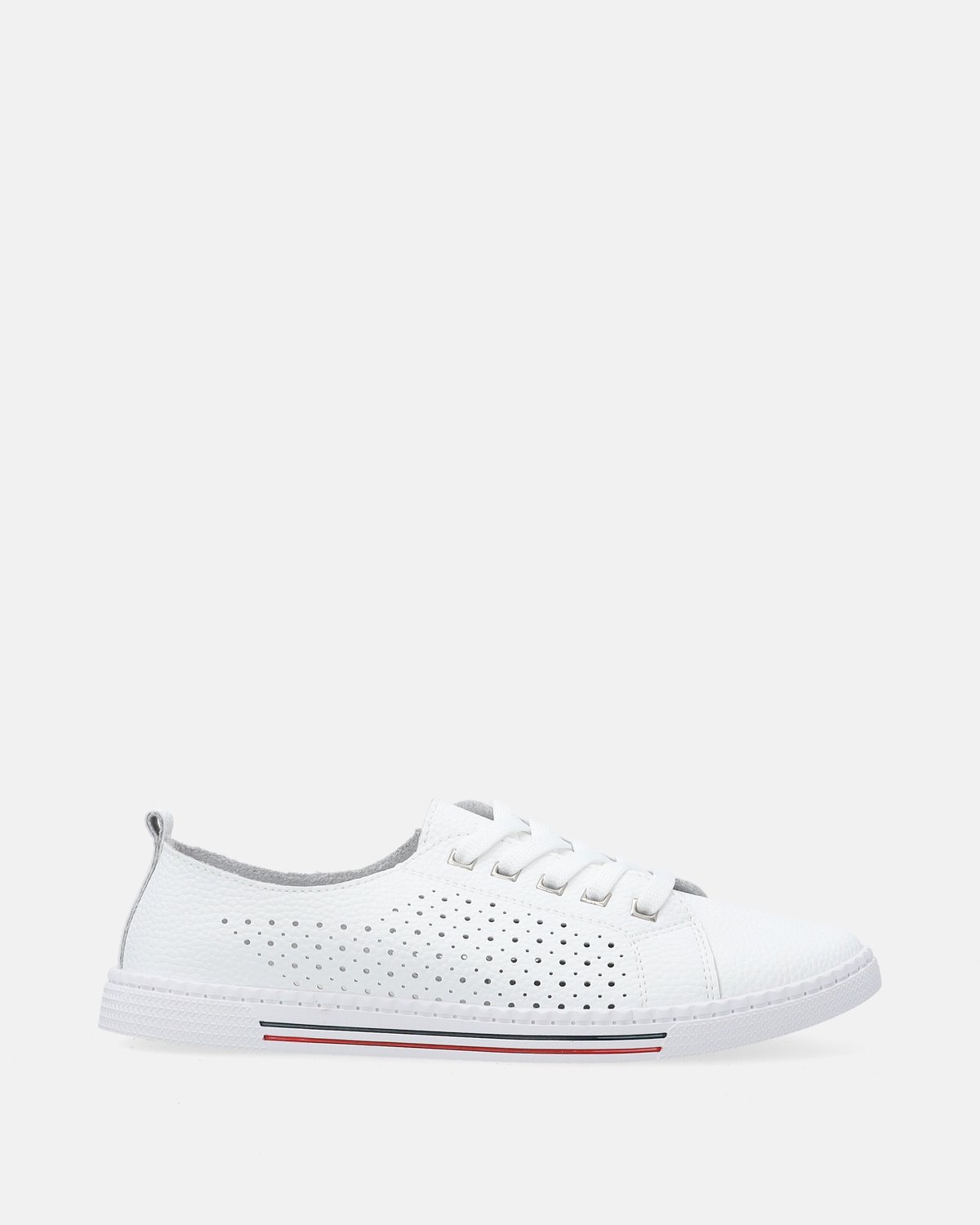 Witte Dames Sneakers - Leren Bovenwerk - Geperforeerd - Maat 39