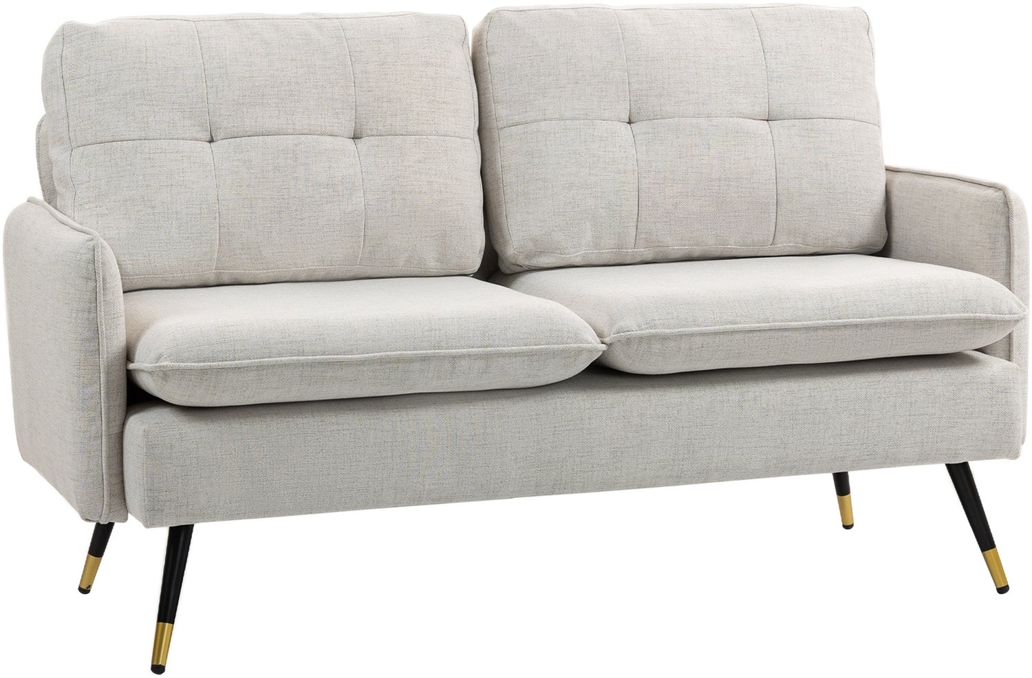 HOMCOM-Tweezitsbank-Polyester-139x68x80cm-Crème