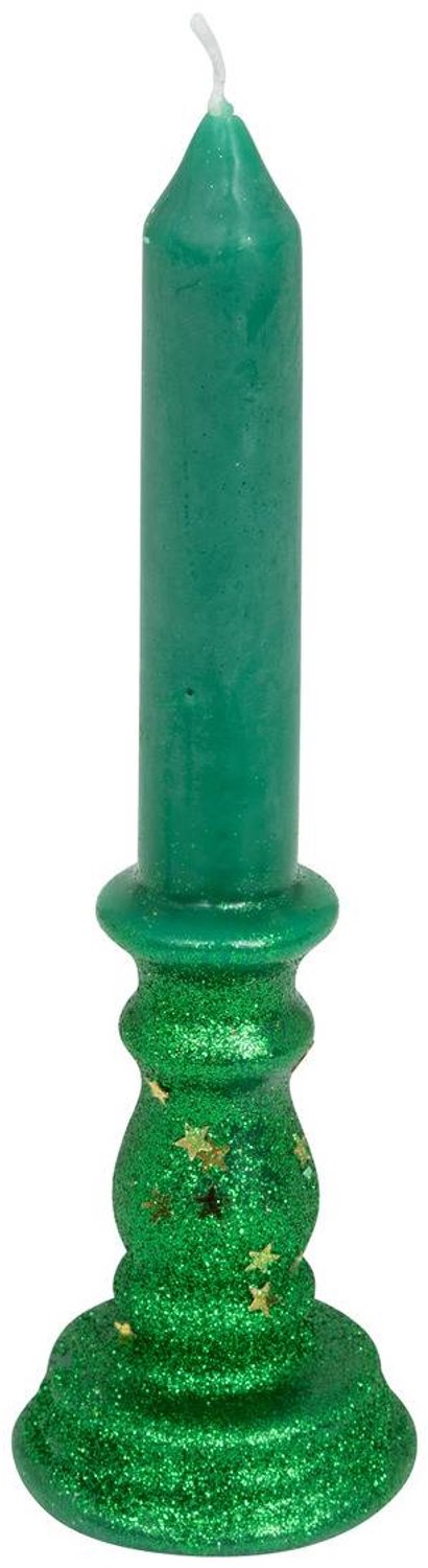 Feeric lights & Christmas Groene glitterstaafkaars, hoogte 20 cm, 98 g Vert