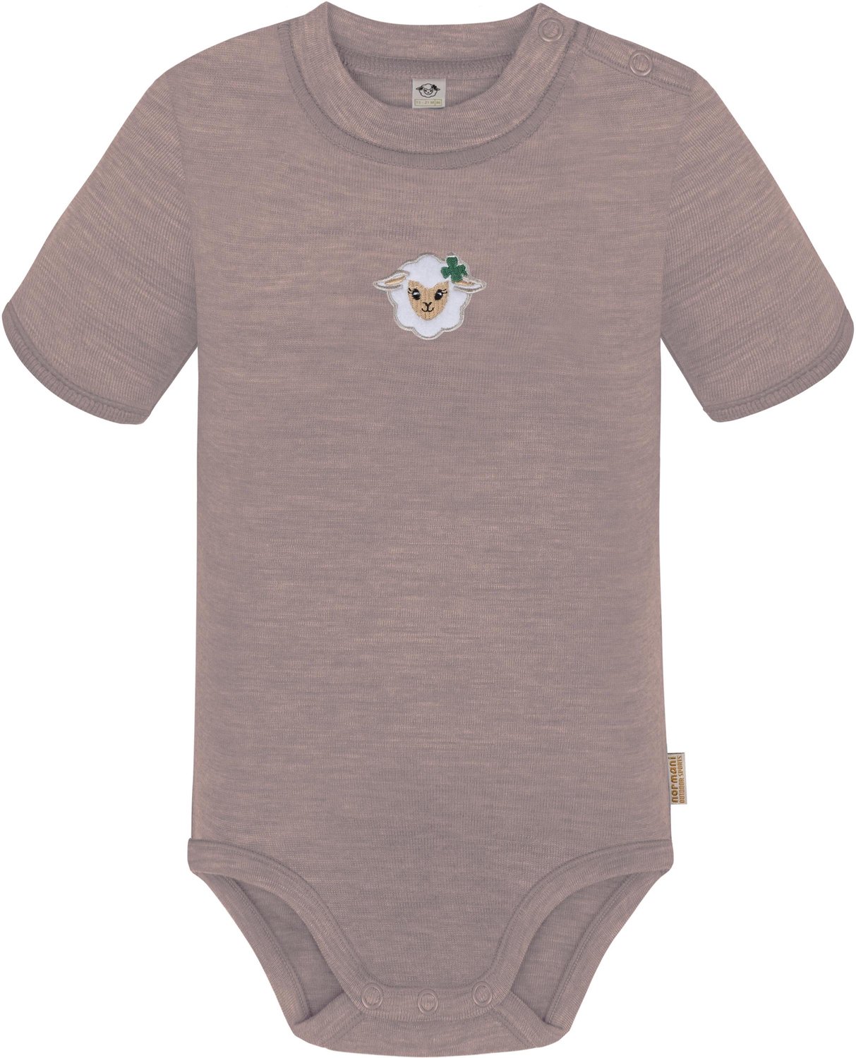 Baby-body met korte mouwen van merinowol „Tihoi“