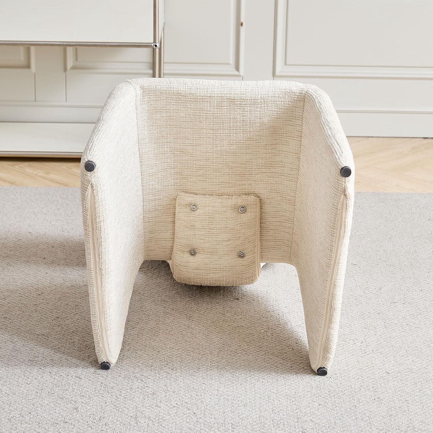 House&Garden Livia Eetkamerstoelen Set van 6 – Volledig Beklede Linnen Stoelen – Beige – Moderne Keukenstoelen met Ergonomische Rugleuning – Comfortabele Stoelen voor Eetkamer, Woonkamer en Slaapkamer – 53 × 48 × 79 cm