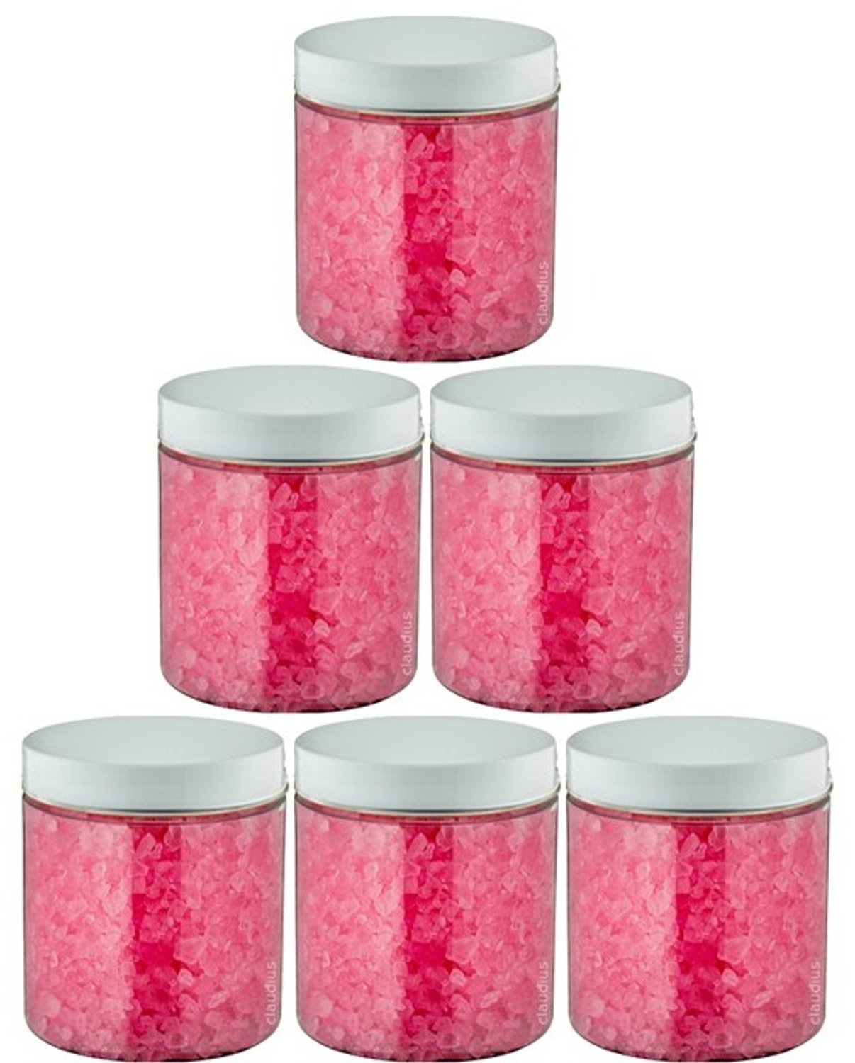 Claudius Badzout Rozen - 300 gram - Pot met witte deksel - set van 6 stuks - pure ontspanning