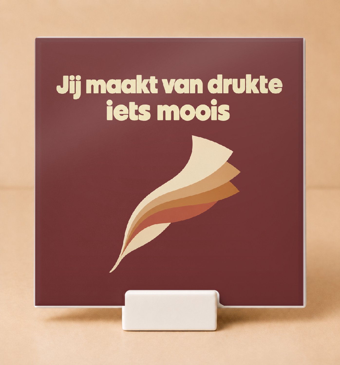 Bedruk King Retro jaren 70 Tegel 'Deze juf houdt 30 lichtjes brandend' – Vintage decoratieve tegel voor leerkrachten en onderwijsfans - 11 x 11 cm met houder Wit