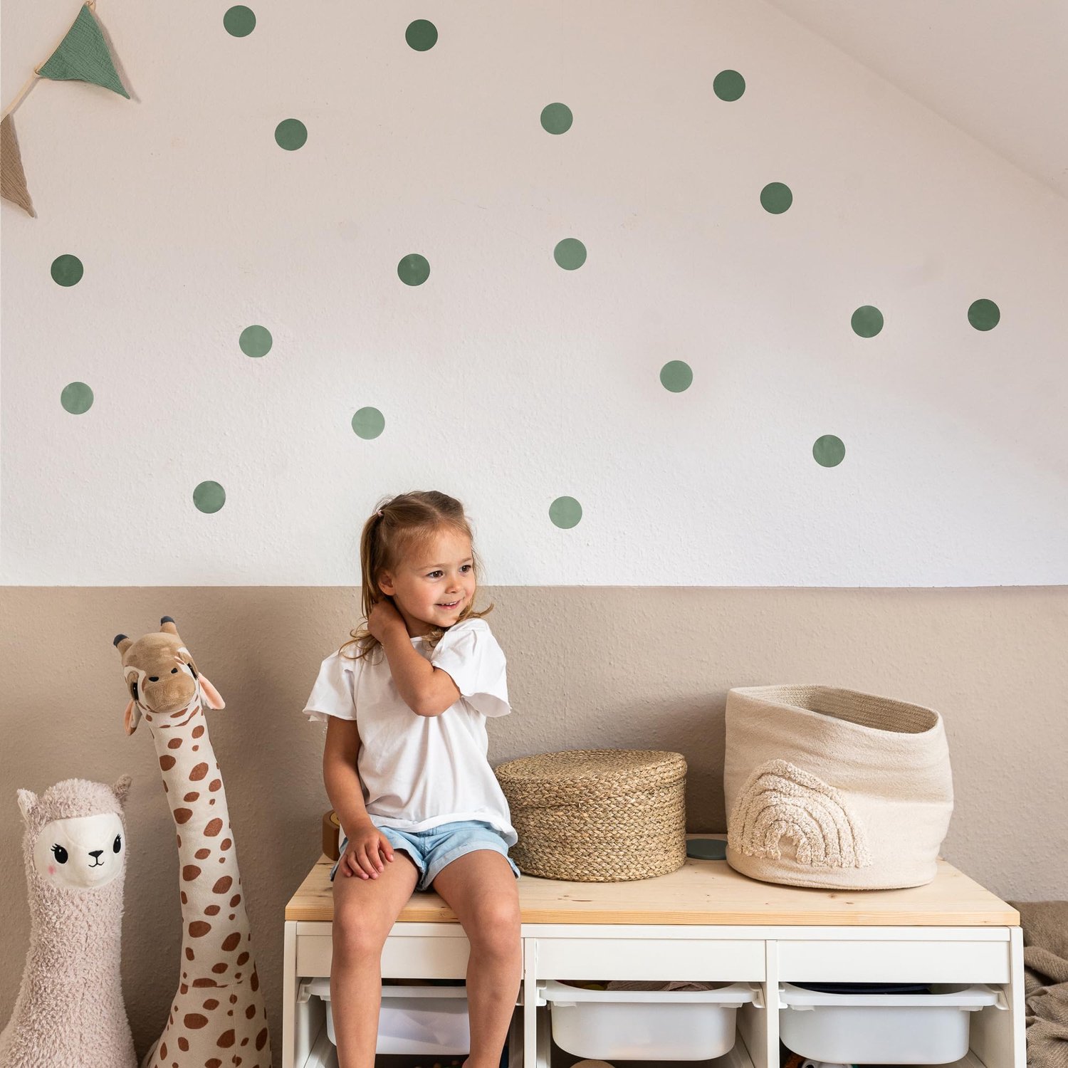 LILIMAUS Muurstickers kinderkamer - 36 stippen - zelfklevend - groen