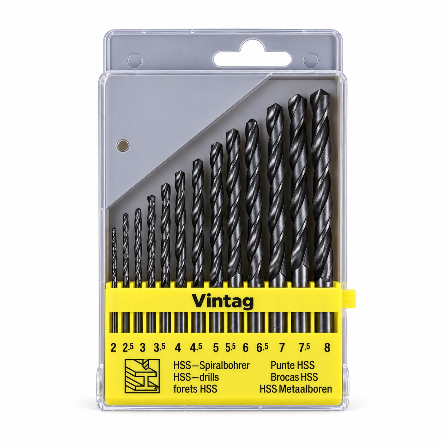 HSS metaalborenset - 13 boren - 2 tot 8 mm - In opbergdoos
