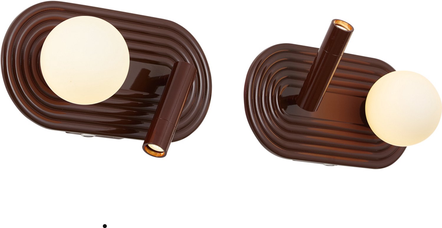 Qazqa retro wandlamp met leesarm - Lila - bruin, max. 8W, geschikt voor led, 18.8cm, ideaal als slaapkamer en woonkamer lamp