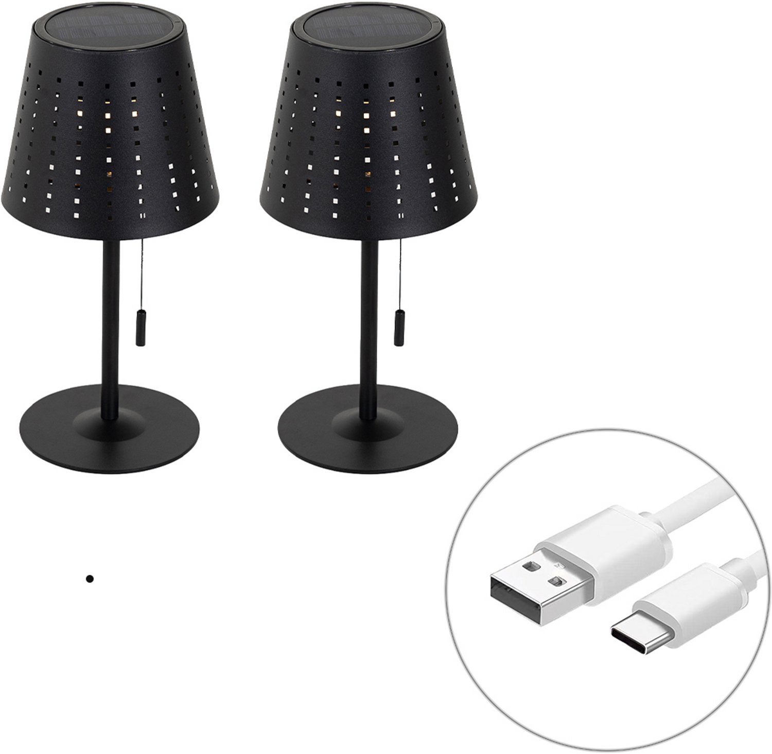 Qazqa design lantaarn, buitenlamp voor in de tuin - Ferre - zwart, 30cm, IP44, in set van 2.