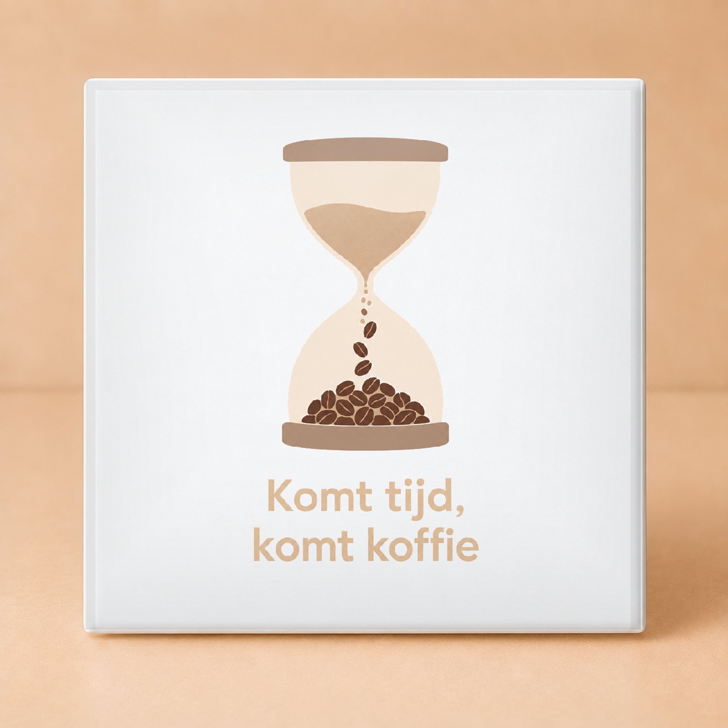 Bedruk King Minimalistische Bezint Eer Ge Begint Tegel – Scandinavische Koffiedecoratie voor Rustige Interieurs - 15 x 15 cm Wit