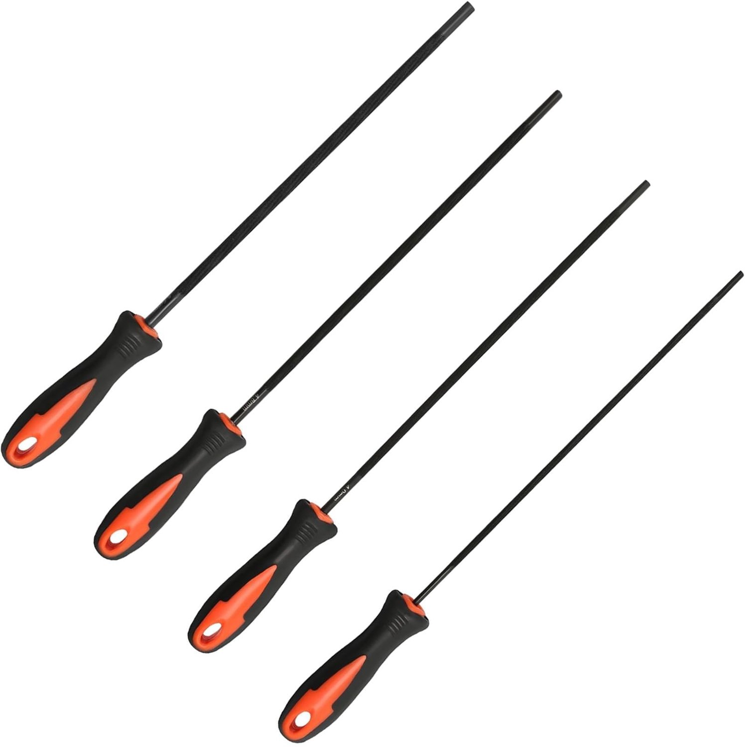 Vijlen voor kettingzaag 4 stuks - ronde vijlen voor slijpen - met handvat en geleiding - professioneel gebruik - Vemera