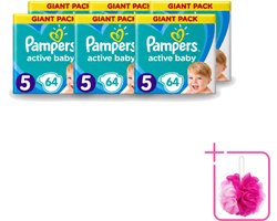 6 x Pampers - Active Baby - Luiers - Maat 5 (11-16 kg) - Zachte Pasvorm - 64 Luiers - Bulkverpakking - Luiers voor baby - Douchemop - Droge huid