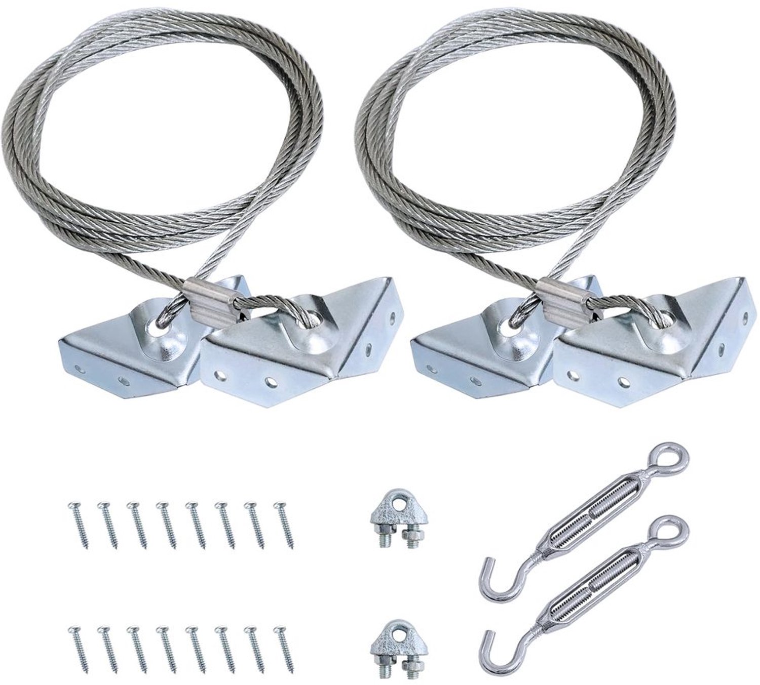 Ondersteunende Tuindeur Kabel Kit van Roestvrij Staal - 2 Stuks Zilver