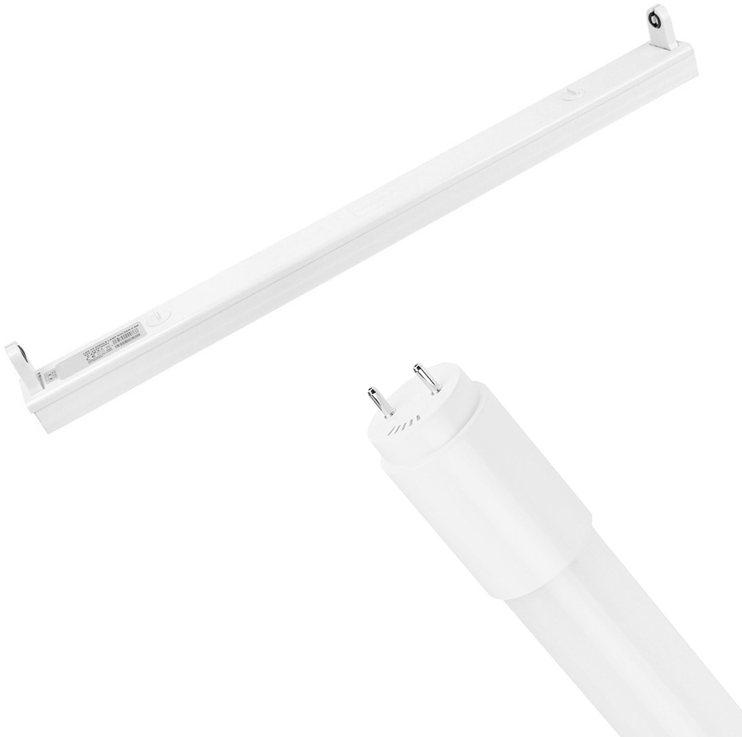 BES LED LED TL Armatuur met T8 Buis - Aigi Dybolo - 60cm Enkel - 9W - Helder/Koud Wit 6500K - IP20