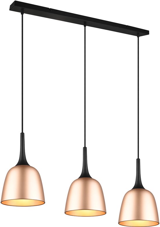 BES LED LED Hanglamp - Hangverlichting - Trion Christa - 3-lichts - E27 Fitting - Rond - Mat Goud - Aluminium