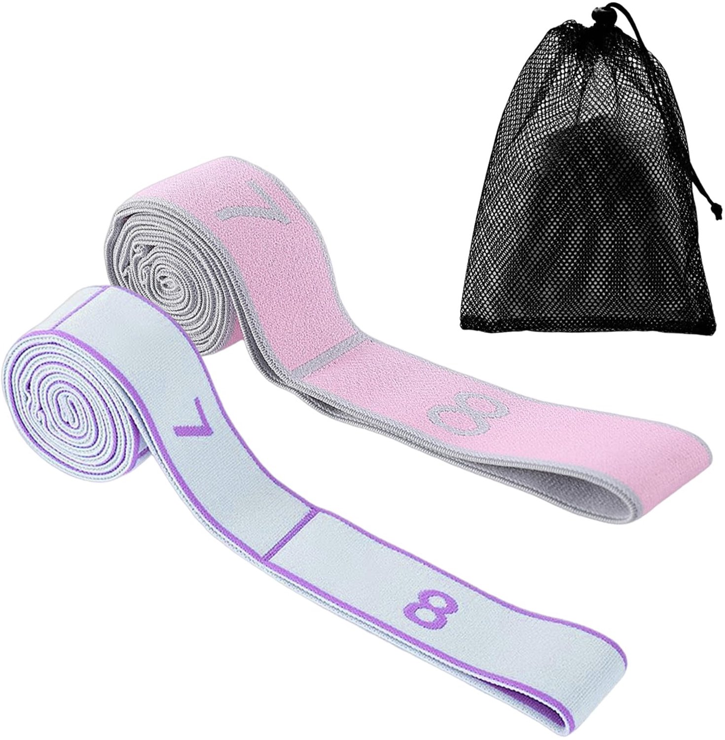 Set van 2 Flexibele Gymnastiek Rekbanden met Mesh Tas