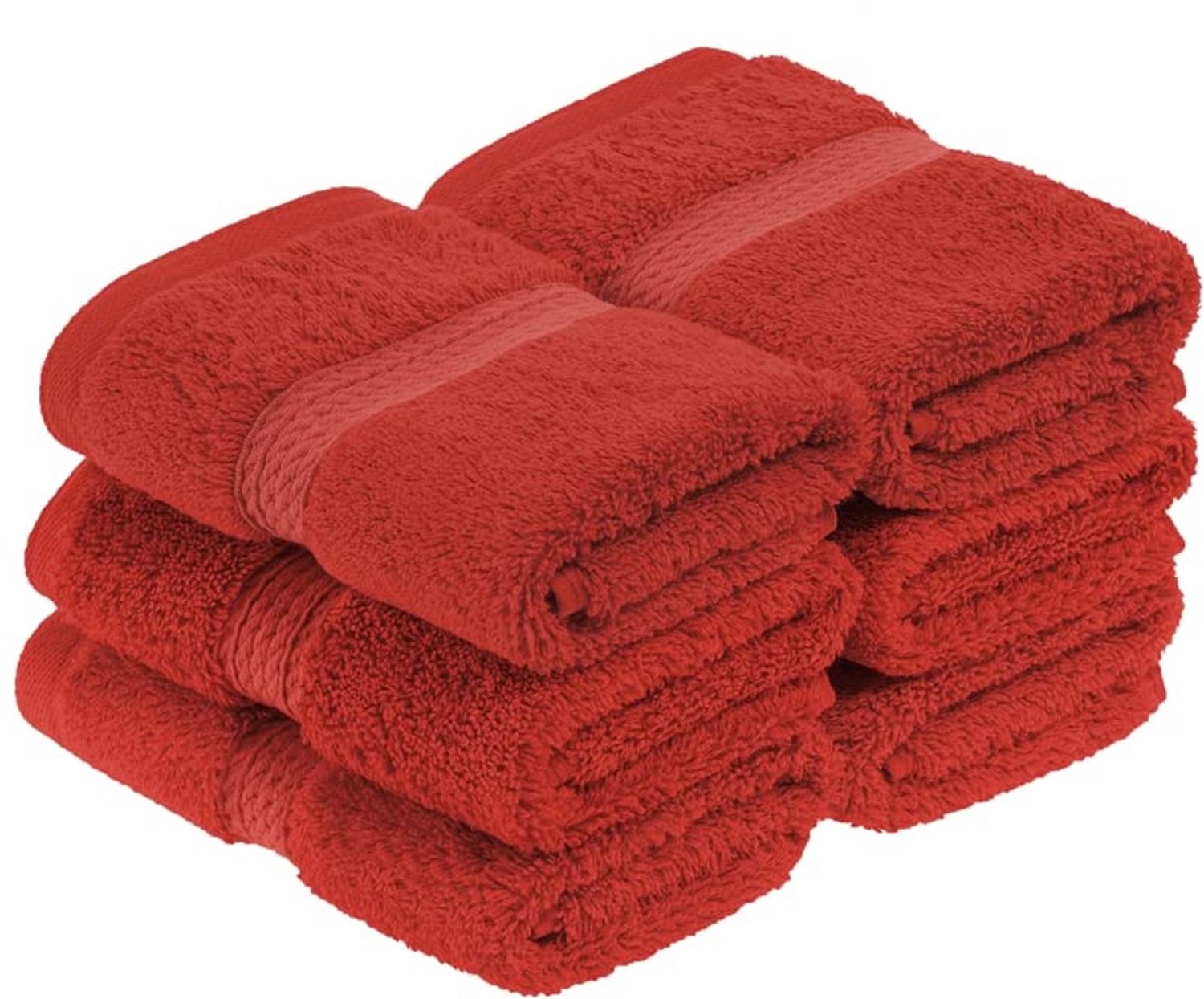 Luxe Katoenen Handdoekenset 6 Stuks Egyptisch Katoen Rood 900 GSM