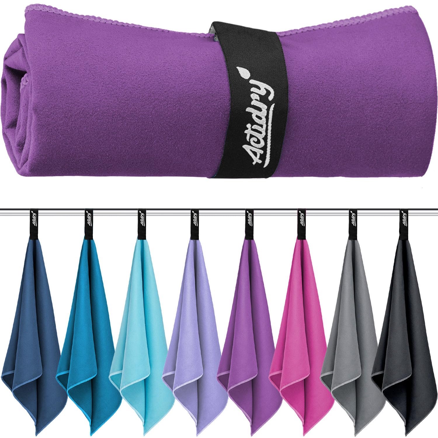 Microvezel Handdoeken Set - 3 Stuks in Diverse Kleuren voor Sport en Reizen