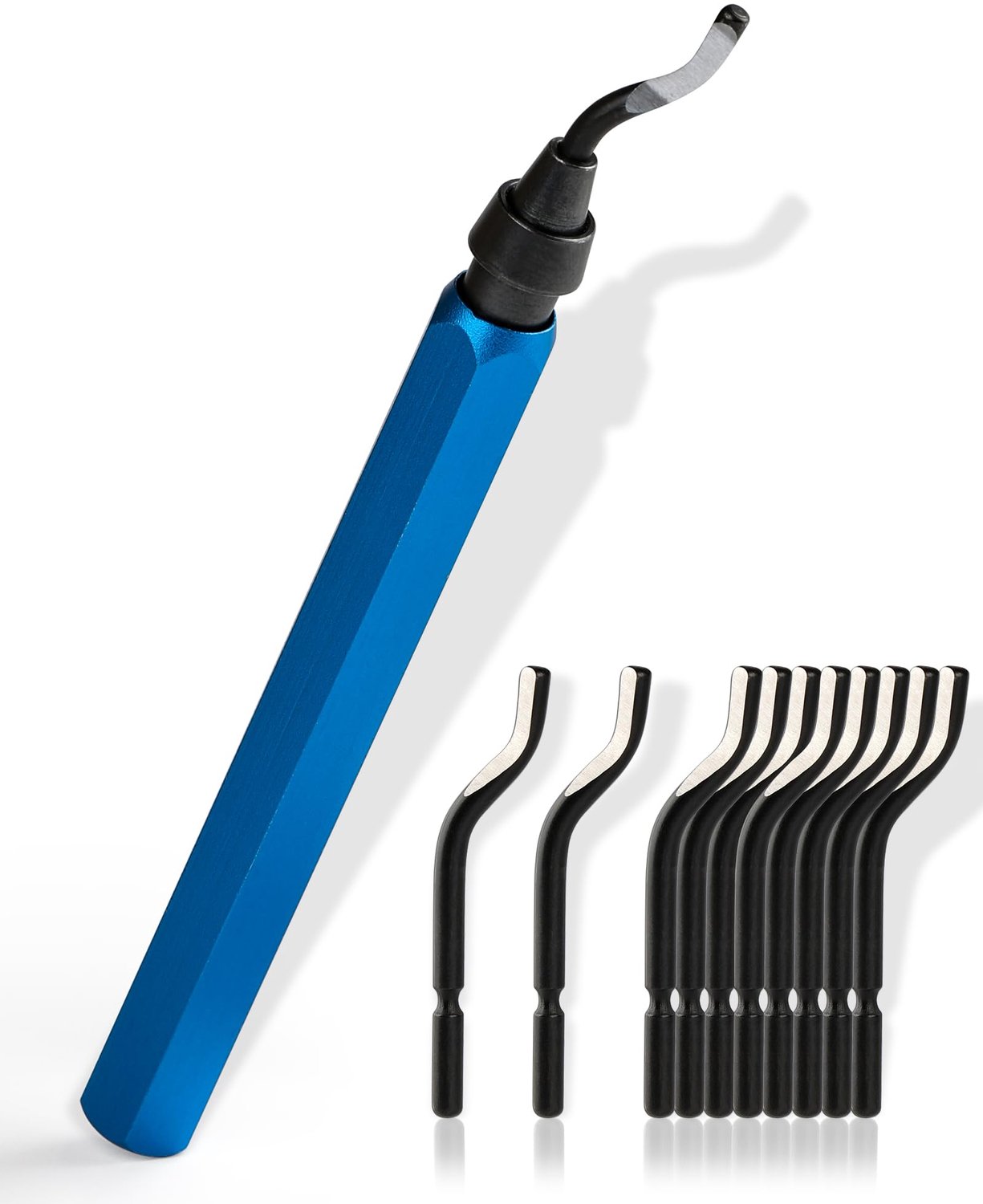 Ontbraamgereedschap Set - 360° Draaibaar HSS Staal - 10 Reservemesjes - Precisie Gereedschap - Voor 3D-printen/Metaalbewerking - Gladde Afwerking - Ontbraamtool