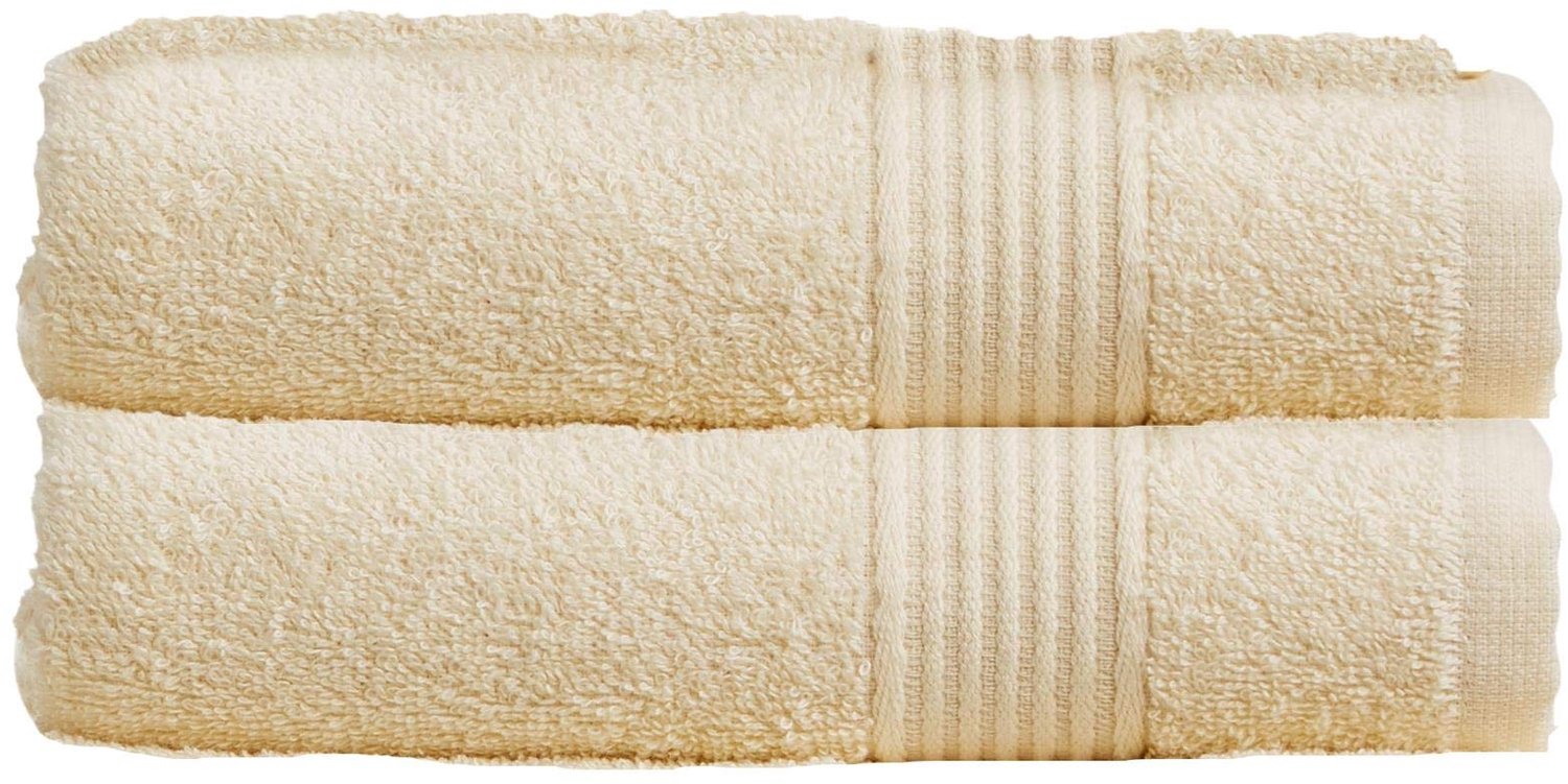 Set van 2 Handdoeken van Egyptisch Katoen - Crème - Superzacht