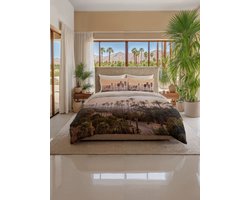 Heckettlane Dekbedovertrek Katoen Pamara - Multi - 100% Katoen - Stad - Dekbedovertrek 260x200-220 cm - Lits-Jumeaux XL - Palm Springs