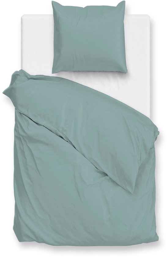 Zohome Dekbedovertrek Satinado - Groen - Lits-jumeaux - Dekbedhoes van 100% Katoen-Satijn - Uni - 240x220 + 2 slopen 60/70 cm van Merkloos — afbeelding 4