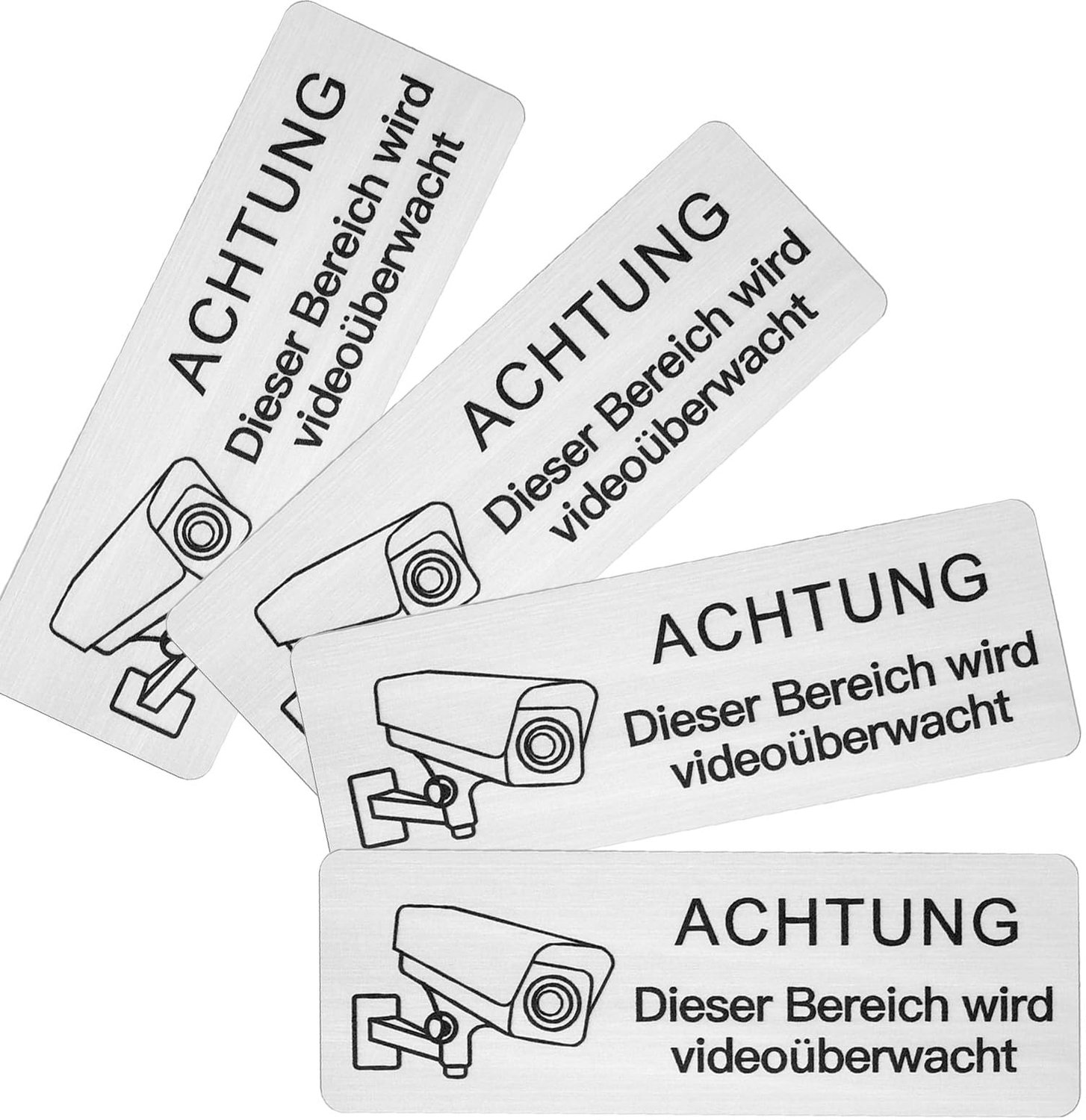 Set van 4 Video Bewakingsstickers voor Veiligheid