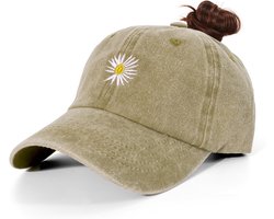 Baseballcap voor dames - verstelbaar - ademend met vlechtgat - ideaal voor sport en outdoor - m-winkel