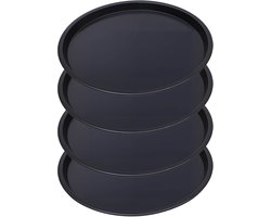 MOUYAT 4 Pack 30.5cm Pizza Plates with Holes, Non-Stick Pizza Pan Set, Carbon Steel Round Baking Tray Trays for Home Kitchen Oven