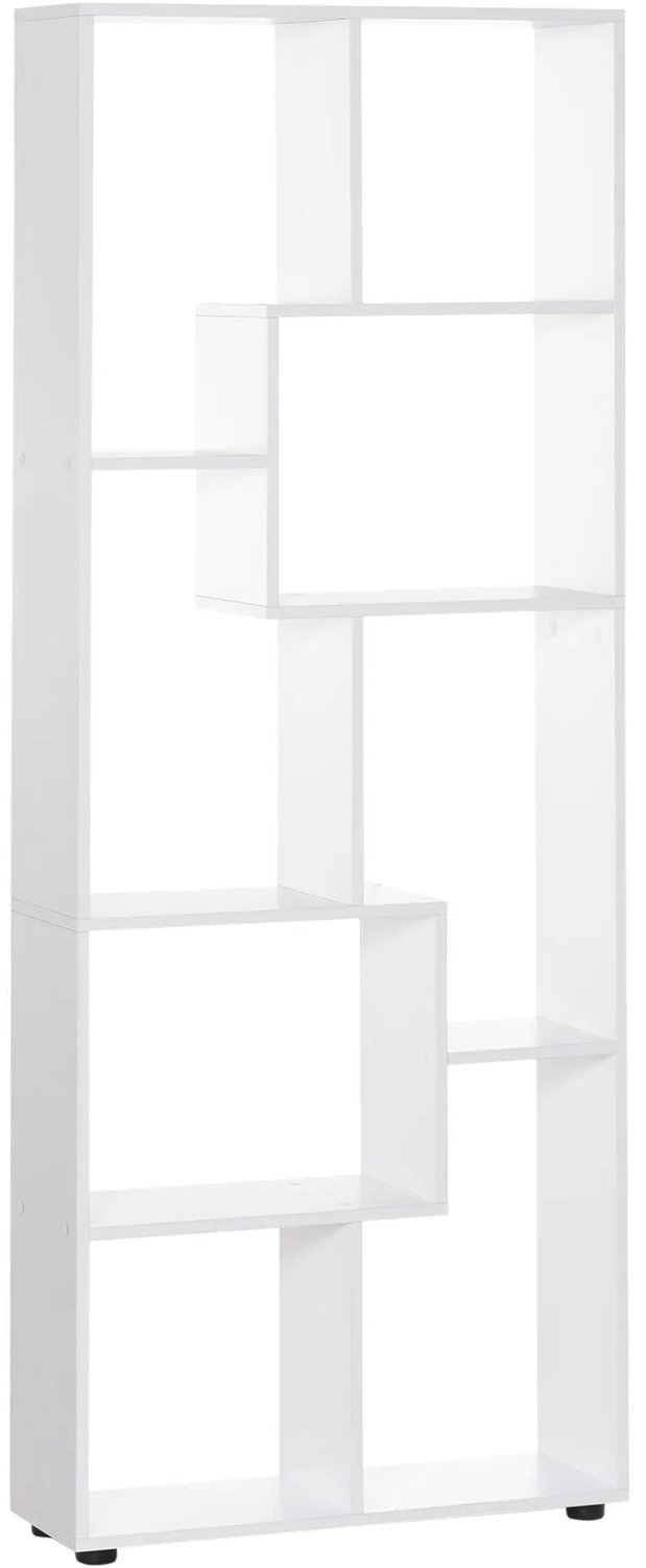 Atlasyx kast - Boekenkast - Open - Smalle - Boekenrek - Witte - Hoge - 8 planken - Anti-kantelbeveiliging - 70 x 24 x 178 cm